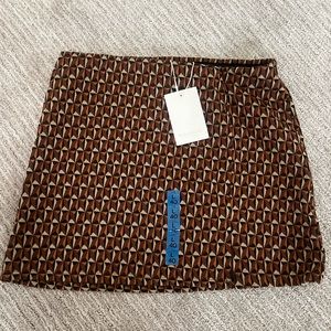 Pull&Bear Brown jacquard mini skirt - size large